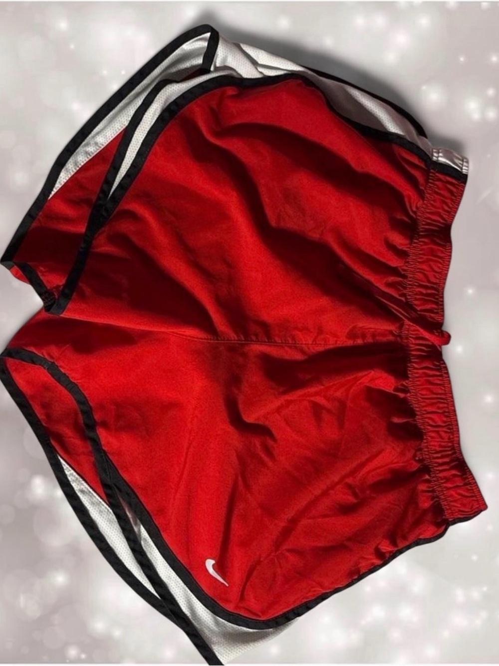 Nike Women’s Red Athletic Shorts with Black & White Trim